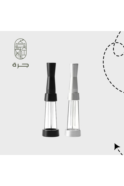 Solaf مفكك تكتلات للمطبخ مع حامل معدني باللون الأسود الشفاف لتفكيك الدقيق والبهارات وصناعة المعجنات من جرة