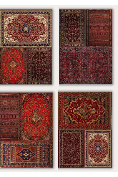 MirayDesign ÇOKLU DESEN ETNİK HALI MOTİFLİ 10'LU SCRAPBOOK KAĞIT SETİ A5 BOYUT