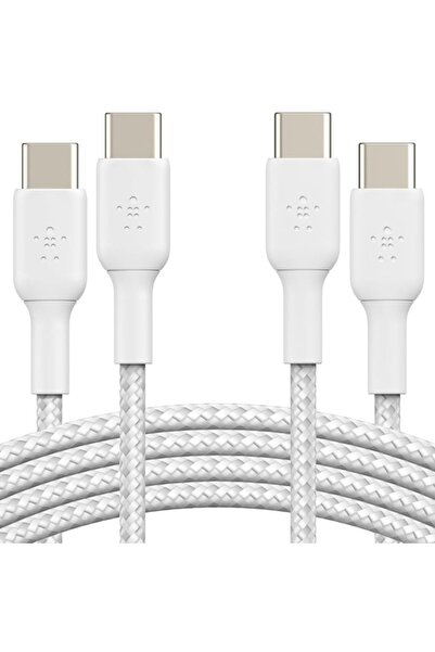 Belkin Set 2x Cable Boost Charge Braided USB-C to USB-C 2m, White
