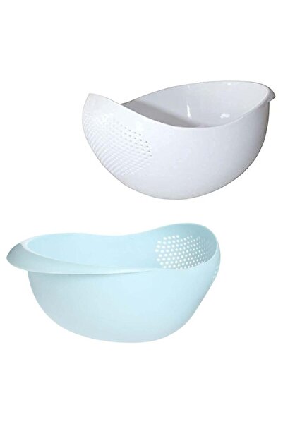 Generic LIMITLESS 2PC Rice Washer Strainer Colander for Cleaning Vegetable, Fruit, Pasta, Steamer Basket, E