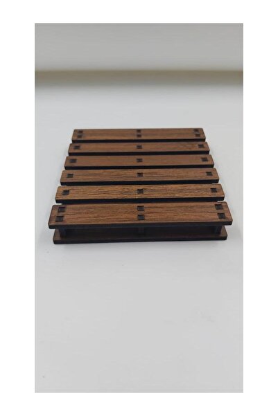 karadağsb Wooden Decorative Palette Coasters 6 Pieces
