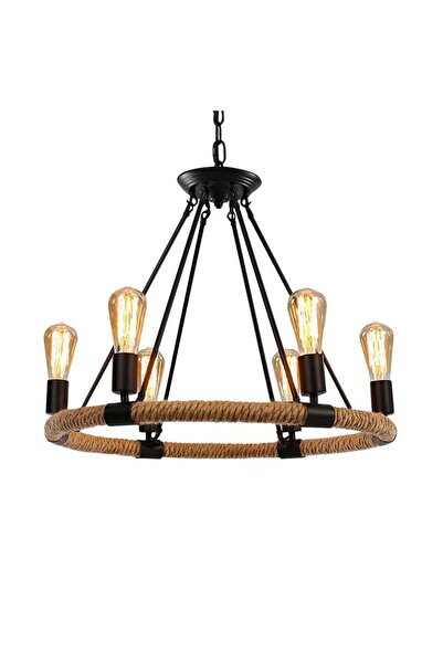 homelight 6-light circular rope pendant chandelier