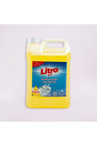 litro Litro Concentrated Dishwashing Liquid - 5L for removing the toughest grease with a refreshing scent