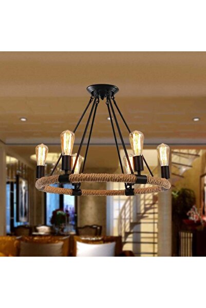 homelight 6-light circular rope pendant chandelier