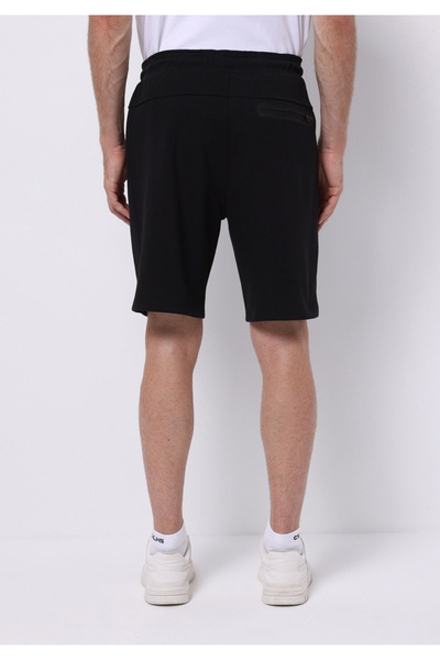 Colin's Regular Fit Mid Waist Plain Men's Black Shorts