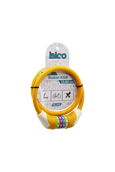 Go İthalat قفل دراجة سميك مشفر من السلك الفولاذي مع غلاف برتقالي اللون 12 مم × 80 سم (5332)