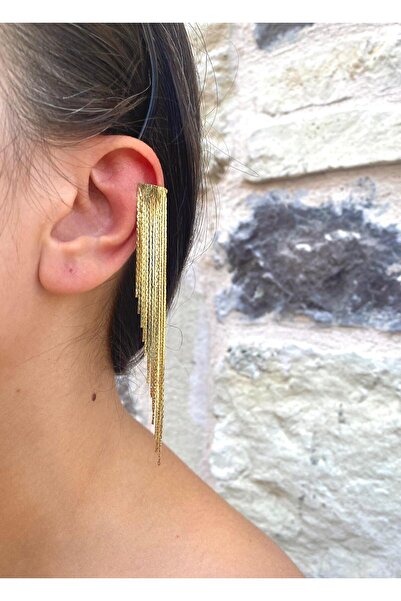 milayk Straight Fringed Gold Earcuff