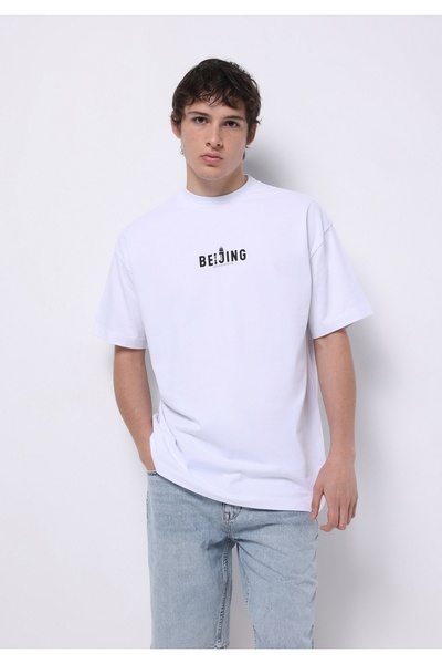 Colin's Comfort Fit Round Neck Plain Men's White Short Sleeve T-Shirt