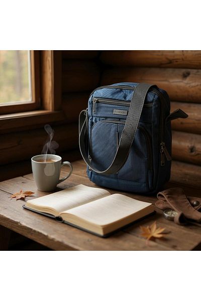 Peritdot Canvas shoulder bag with a vertical design