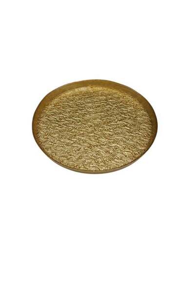 Generic Luxury glass serving plate, 100% Turkish made, gold color, diameter: 28 cm - for a special hospitality