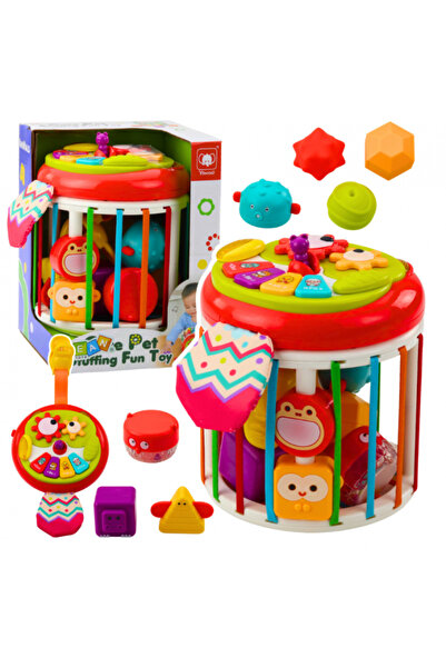 REBELS Interactive Sensory Cylinder Cube - Shape Sorter with Lights, Sounds, and Colors