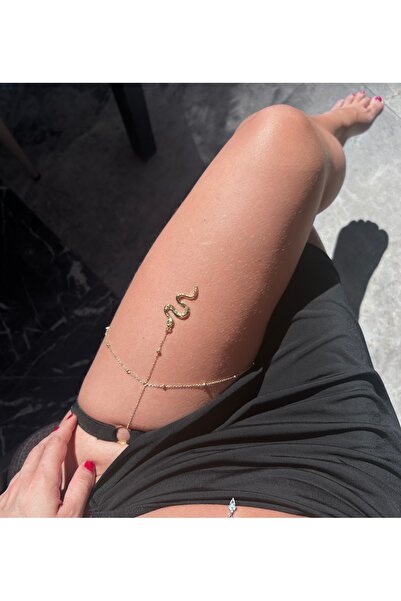 pop up store Yılan Model Altın Renk Bacak Aksesuarı