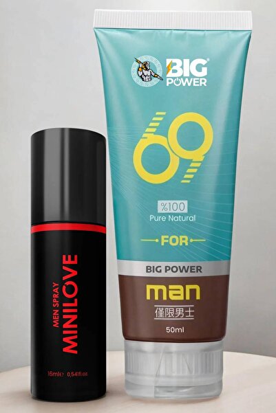 BİG POWER Penis Büyütücülü Krem ve16 ml Uzun Deneyim Spreyi Ultra Güçlü Takım