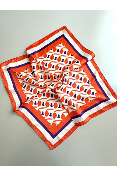 LUXSTONE Orange Ethnic Patterned Bandana Scarf