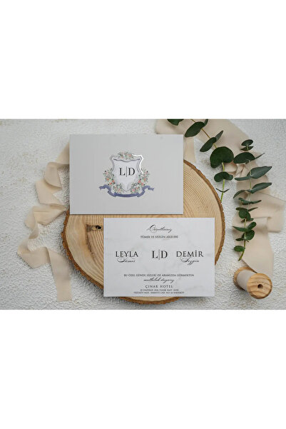 ERDEM DAVETİYE Düğün, Nişan, Nikah Davetiyesi (50 Adet) Davetiye Kod 9301