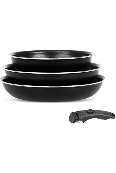 STOREMAX Jevnna Titanium 4-Piece Set: 20-24-28cm Pan 1 Piece Special Handle T...