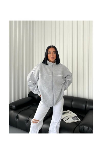 EDVESS Kalın Kışlık Unisex Fermuarlı Ceket 3 Iplik Outdoor