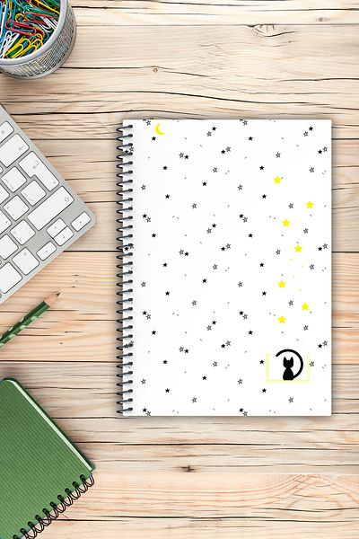 Yıldızistan Striped Thick Cardboard Cover Spiral A5 Size Special Collection Iconic Series 96 Sheets School Notebook