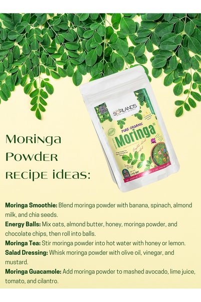 Sorland s Pure Organic Moringa Leaves Powder(118G)-Complete Natural Superfood | Non-GMO & 100% Natural