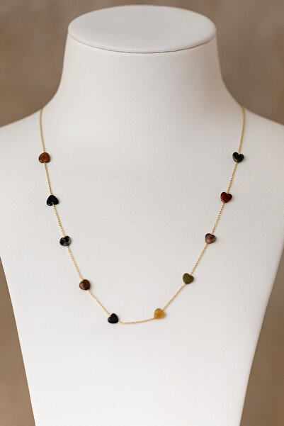 LOVELOTUS Kolye Hint Akik Doğal Taş Kolye