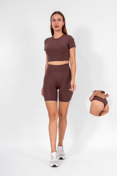 RİZZ High Waist Short Leggings and Seamless Panties 2-Piece Set