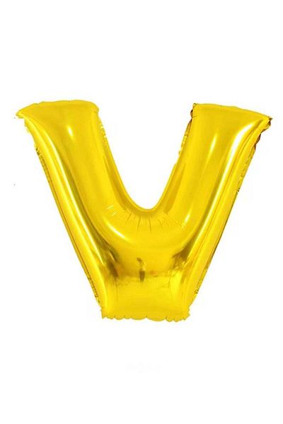 Generic Letter V Foil Balloon – Large 40 Inch – Gold