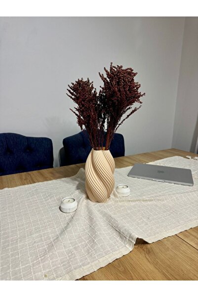 Kant Store Spiral Desenli Modern Dekoratif Vazo – Ev ve Ofis Masa Süsü (18 CM)