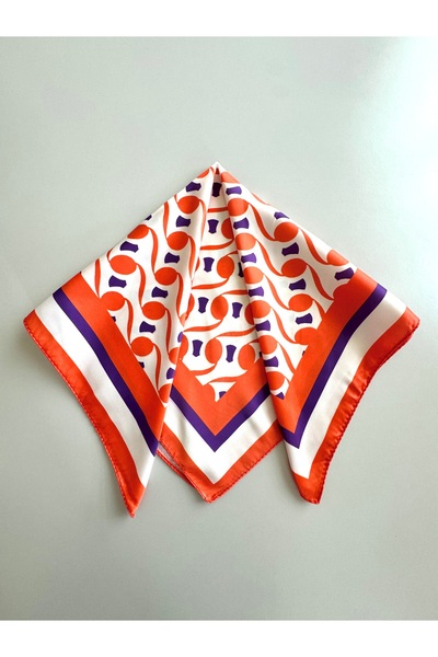 LUXSTONE Orange Ethnic Patterned Bandana Scarf