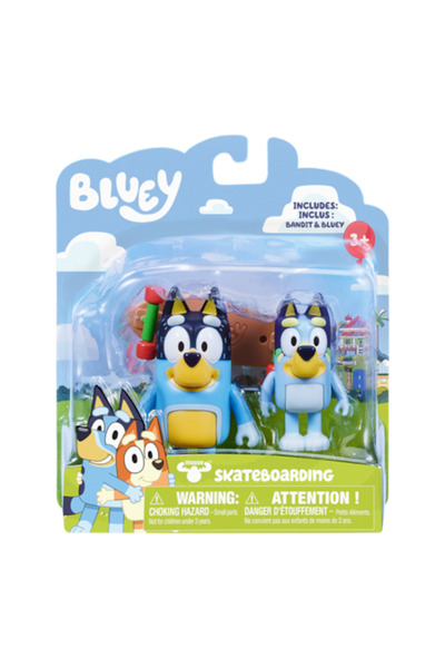 bluey Set 2 figurine - & Bandit, Skateboard