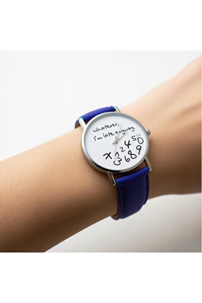 Skymag Ceas dama cu mesaj Whatever I'm late anyway, curea piele ecologica, qu...