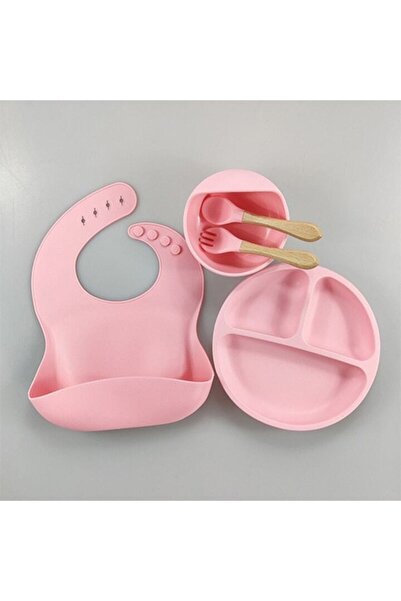 Mixbo Set Diversificare Bebelusi Mixbo, Silicon, Anti Alunecare, 5 Piese, Roz