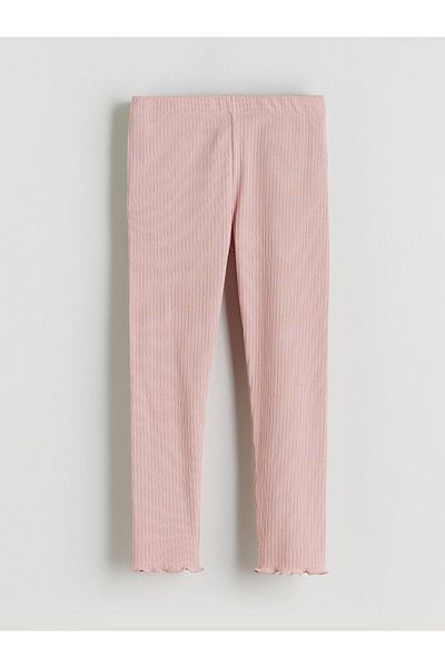 LC Waikiki New Season Girl's Basic Leggings with Elastic Waist