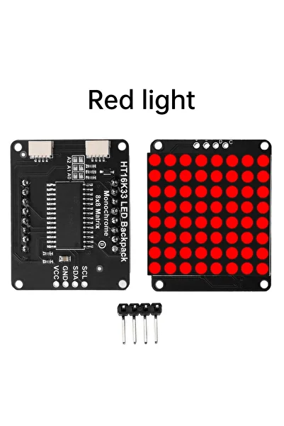 choice2 Red light HT16K33 I2C LED driver 8X8 matrix common cathode LED dot matrix display module 4Pin bent p