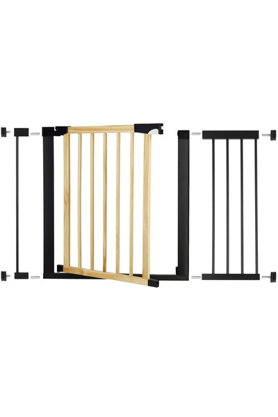 SERSIMO Barieră de siguranță pentru scări, reglabilă, din lemn cu structură din oțel, 110-117cm, negru maro