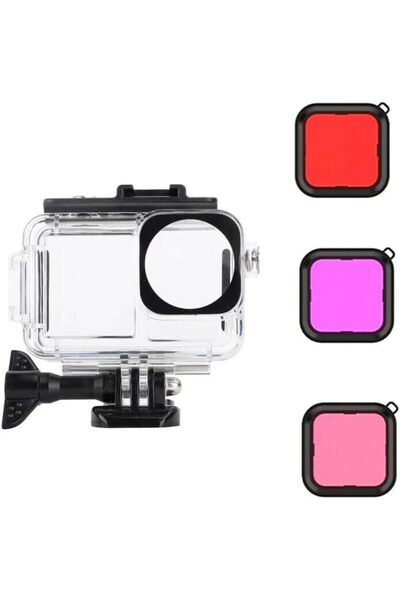O Ozone Waterproof Case Housing with 3 Pack Filter for DJI OSMO Action 3 Sports Camera Accessories
