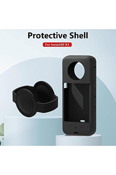 O Ozone Silicone Case for Insta360 One X3 |Soft Carrying Case with Guards Lens Cover Cap Blue