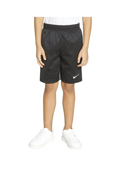 Nike Logo Embroidered Mesh Knit Shorts - Black
