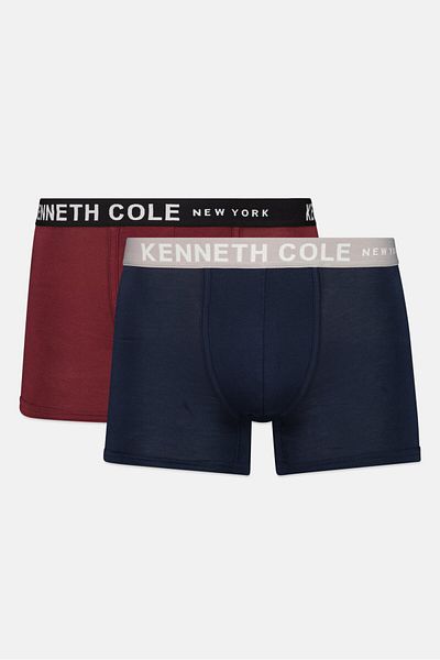 Kenneth Cole Men 2 Pack Brand Logo Trunks, Multicolor