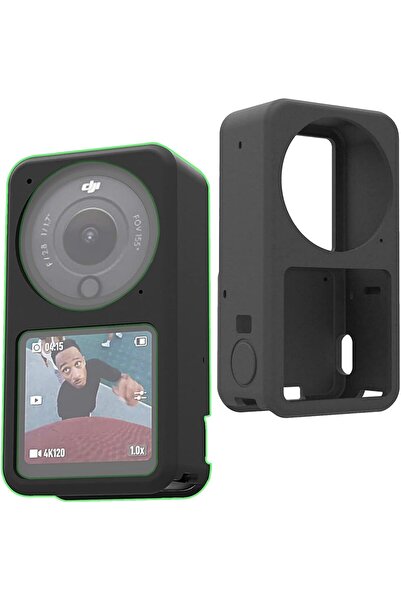 O Ozone جراب سيليكون ناعم واقٍ لكاميرا DJI Action 2 | ملحقات كاميرا رياضية باللون الأسود