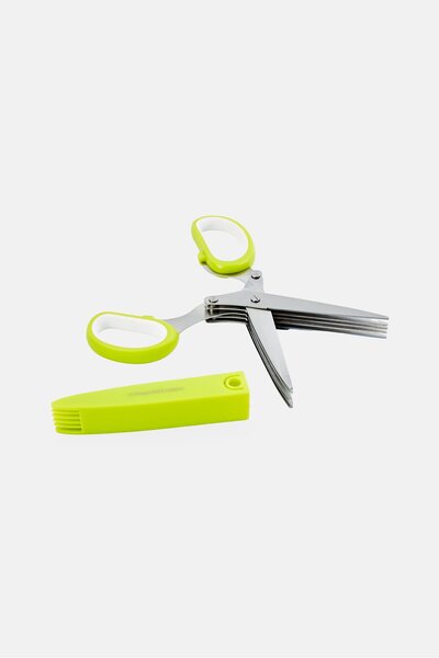 Catherine Malandrino 5-Blades Herb Scissor, Green/Silver