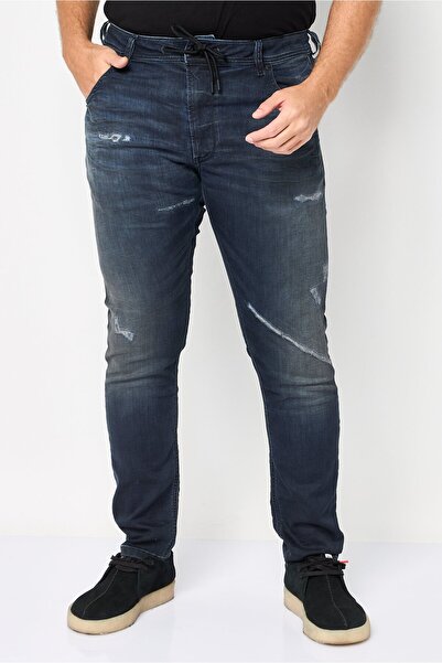 Diesel Men Stretch Fit Washed Stretchable Denim, Navy
