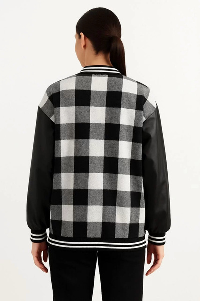 Silerra Lumberjack College Jacket with Faux Leather Lining Inside - Gray