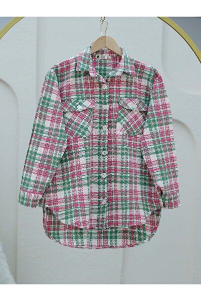 ALPACO Риза от кепър с джобове и яка - розова