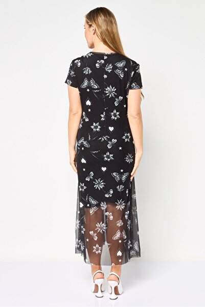 Desigual Women Allover Print Midi Dress, Black