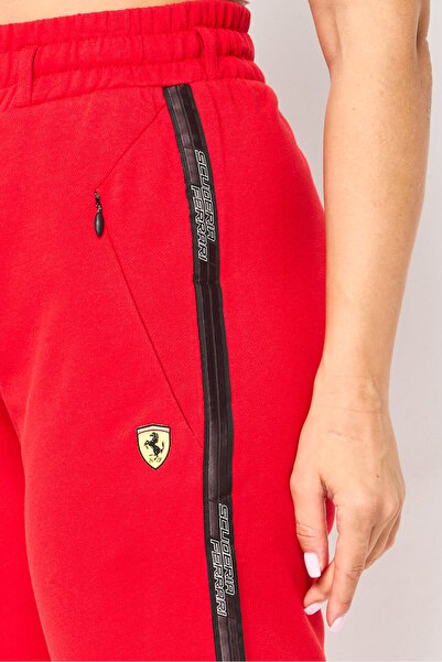 Scuderia Ferrari Women Regular Fit Brand Logo Jogger Pants, Red