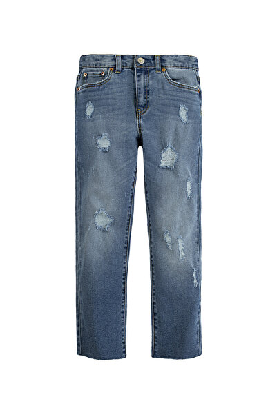 Levi's ® بنطال جينز مستقيم بخصر مرتفع حتى الكاحل - أزرق