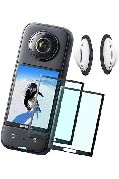 O Ozone واقيات عدسات لاصقة + واقي شاشة مرن ناعم لكاميرا Insta360 One X3 Acces