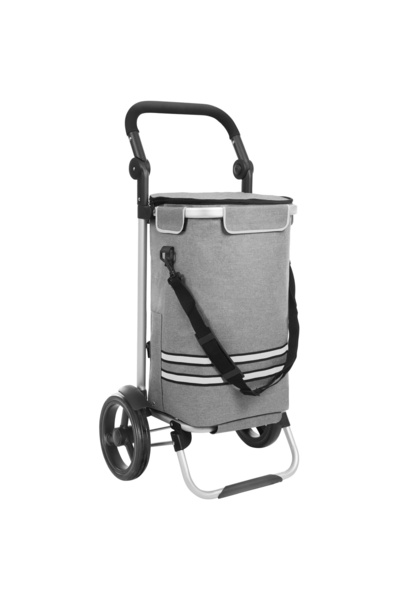 SONGMICS Foldable Market Shopping Cart with Refrigerator, Multifunctional, 44x35x100 cm, Gray