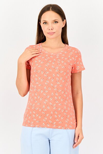 Zivame طقم ملابس نوم نسائي مكون من قطعتين برقبة دائرية وأكمام قصيرة وطبعة جرا...