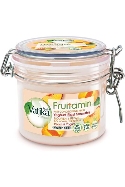 Vatika قناع فروتامين للشعر ٣٥٠ غرام | مزيج الزبادي مع الخوخ وفيتامينات أ، هـ،...
